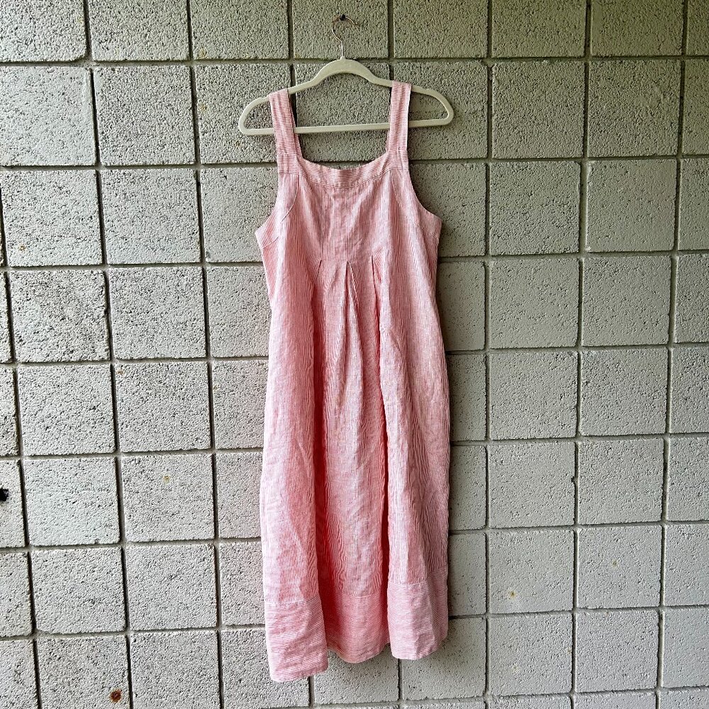 Faherty Betsy Dress Coral Stripe & White Med